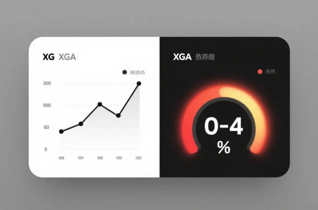 可视化示例：xG趋势折线图与比分概率热力表